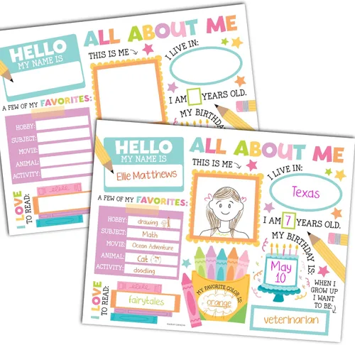 Miniatura 12 de Hadley Designs Póster All About Me para el aula, póster de 20 estrellas, artículos escolares de 100 días de escuela, póster de estrella