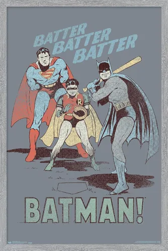 Miniatura 15 de Trends International DC Comics - Póster de Batman - Robin - Superman - Batter Wall Poster, 14.725 x 22.375 pulgadas, versión enmarcada de madera