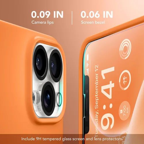Miniatura 550 de GONEZ Funda de silicona para iPhone 15 Pro Max, compatible con Magsafe, protector de cámara + protector de pantalla, forro de microfibra suave