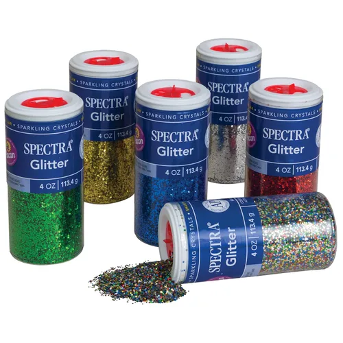 Miniatura 2 de Spectra Arts & Crafts - Surtido de purpurina, 6 colores surtidos, 4 onzas, 6 frascos