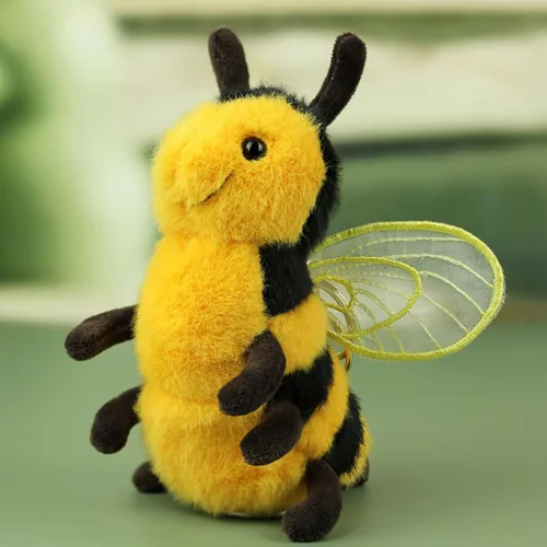 Miniatura 3 de Lindo y suave peluche realista de abeja melífera, juguete de peluche de abejorro de 6 pulgadas, juguetes de peluche para cumpleaños, Navidad