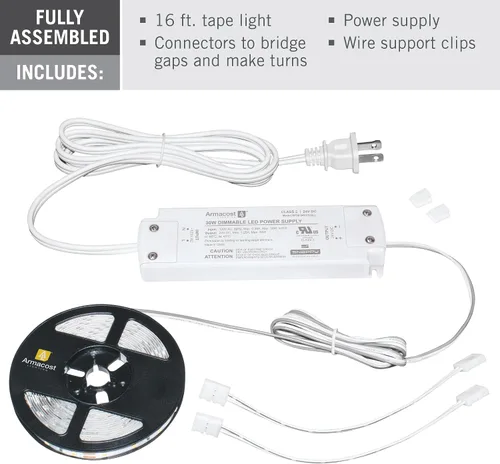 Miniatura 2 de Armacost Lighting Kit de luz en cinta LED regulable para AC del hogar, blanco cálido suave (1.5M) 424502 2700K blanco cálido 5 m