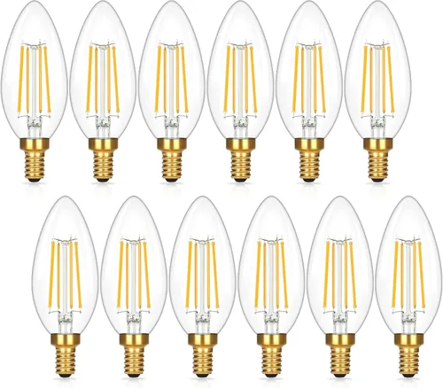 Brightever Bombillas LED E12 para candelabro, equivalentes a 60 W, 2700 K, blanco suave, 620 lúmenes, bombilla LED de 6 W para lámpara de araña, 60w