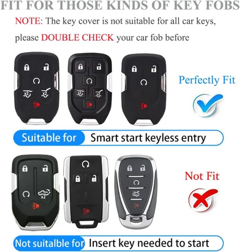 Miniatura 3 de Funda para llavero GMC Chevy con llavero, funda para llavero compatible con GMC Acadia Yukon XL/LTZ Terrain Chevy Chevrolet Tahoe Silverado Suburban