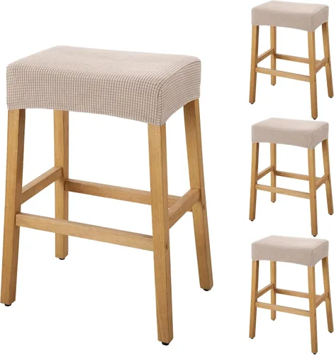 Miniatura 59 de YISUN Fundas de taburete rectangulares, paquete de 2 fundas elásticas impermeables para asiento de silla de montar, taburetes de bar, sillas de bar