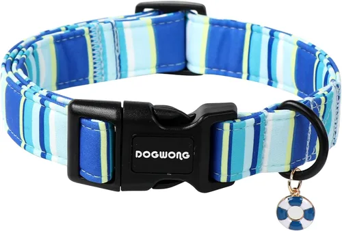 Miniatura 11 de DOGWONG Collar de Algodón Navideño para Perro, Collar de Perro Rojo de Papá Noel, Collares Duraderos para Mascotas de Fiestas Navideñas, Lindo Rojo