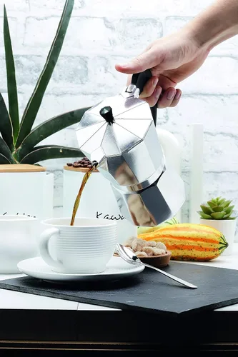 Miniatura 6 de Kitchen Sense - Cafetera de aluminio pulido, 6 tazas