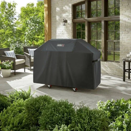 Miniatura 2 de Cubierta de parrilla al aire libre Weber Premium, resistente al agua, compatible con parrillas de gas Weber Genesis serie 300, negra