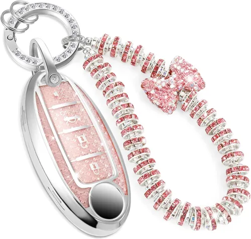 Miniatura 73 de Funda para llavero Buick con llavero de pulsera de circonita de moda, diseño de diamantes encantadores funda suave para Avenir Envision Encore Chevy