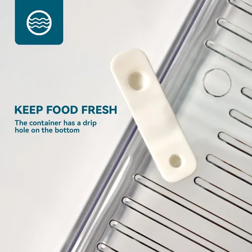 Miniatura 3 de Luckore - Juego de 4 contenedores organizadores para refrigerador, organizadores transparentes y almacenamiento, apilables con tapas, contenedores