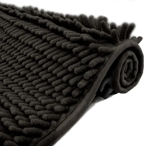 Miniatura 9 de Alfombra de Baño Media Circular Gris Alfombras de Baño Semicírculo Alfombras de Baño de Chenilla Alfombras de Piso Absorbentes de Agua para Niños