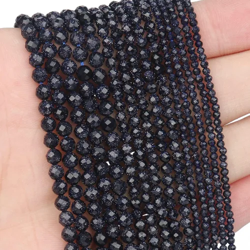 Miniatura 81 de 180 piezas 2mm Cuentas de piedras preciosas de turquesa africana natural facetada redonda suelta para hacer joyas