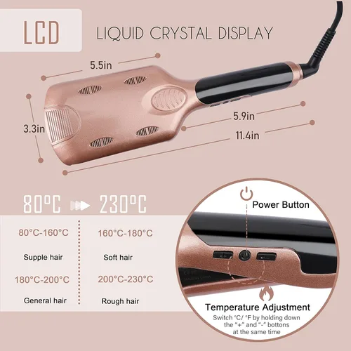 Miniatura 4 de Rizador de cerámica fina de 0.354 in para cabello corto y largo, barril de 3/8 pulgadas con temperatura ajustable, diseño estilo palillo