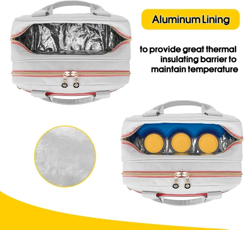 Miniatura 4 de Damero Bolsa para extractor de leche compatible con el extractor de leche eléctrico Medela, bolsa de transporte para extractor de leche