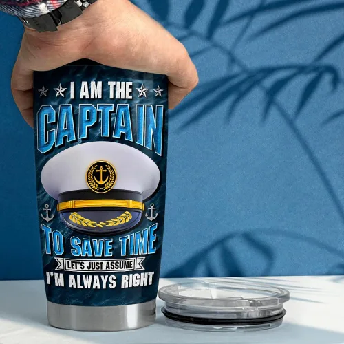 Miniatura 5 de SANDJEST Taza de Capitán 20oz Regalos para Capitán de Barco para Hombres Propietarios de Barcos Tazas Aisladas de Acero Inoxidable Taza de Café