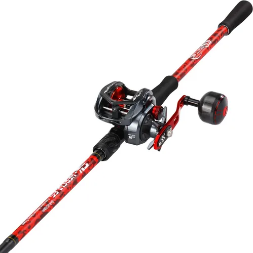 Sougayilang Combo de Caña y Carrete Baitcaster, Caña de Pescar de 2 Piezas con Carrete de Lanzamiento Tamaño 400, Asiento de Carrete de Aluminio