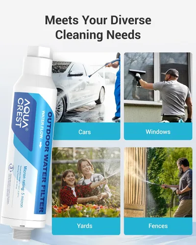 Miniatura 6 de AQUACREST Filtro de agua en línea, dedicado para lavado de autos, limpieza de ventanas y jardín, reduce eficazmente las manchas de agua dura