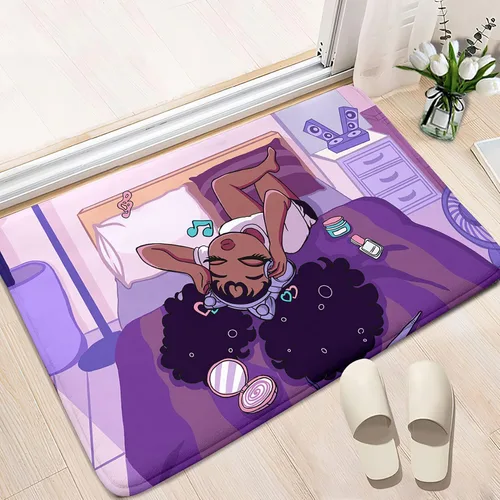Miniatura 4 de Alfombra African American Black Girl Magic - Alfombra de Área Afor Black Magic Girls para Dormitorio Arte Púrpura Música Niña Alfombra