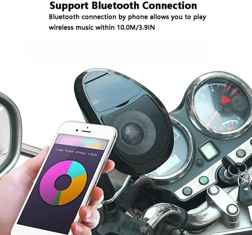 Miniatura 7 de MACHSWON Altavoz impermeable Reproductor de audio de música para motocicleta ATV Altavoz negro impermeable Reproductor de música Sistema de sonido