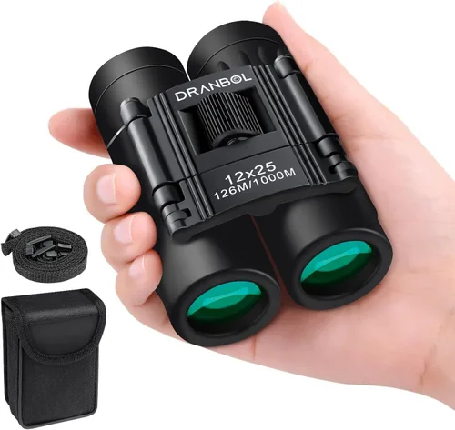 Mini prismáticos de bolsillo de 12 x 25 para adultos y niños, pequeños prismáticos compactos para observación de aves, concierto de ópera