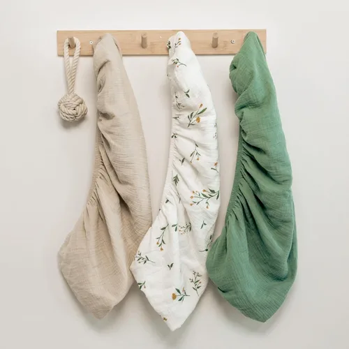Miniatura 6 de Gllquen Baby Sábanas de Muselina para Moisés Paquete de 3, Sábanas Ajustadas de Algodón Transpirables Elásticas y Acogedoras para Colchón de Moisés