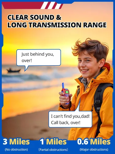 Miniatura 3 de Inspireyes Walkie Talkies para niños, radio bidireccional de largo alcance, juguetes de senderismo al aire libre para niños de 3 a 12 años, regalo