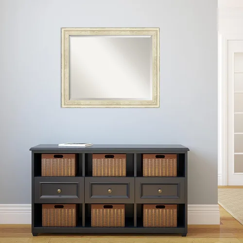 Miniatura 7 de Amanti Art Espejo de pared, espejo de marco de madera blanca lavada para decoración de pared o uso como espejo de baño para sobre el fregadero