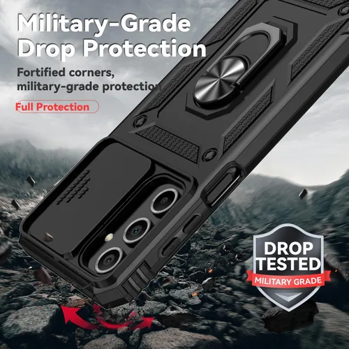 Miniatura 4 de Funda para Samsung Galaxy A16 5G con cubierta para lente de cámara, protector de pantalla HD, doble capa de grado militar, probada contra caídas