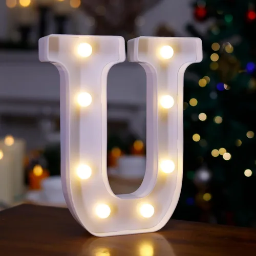 Miniatura 21 de Letrero LED de Marquesina con Letras Iluminadas, Letrero del Alfabeto Iluminado, Luces LED de Letras con Batería para Luz Nocturna, Boda