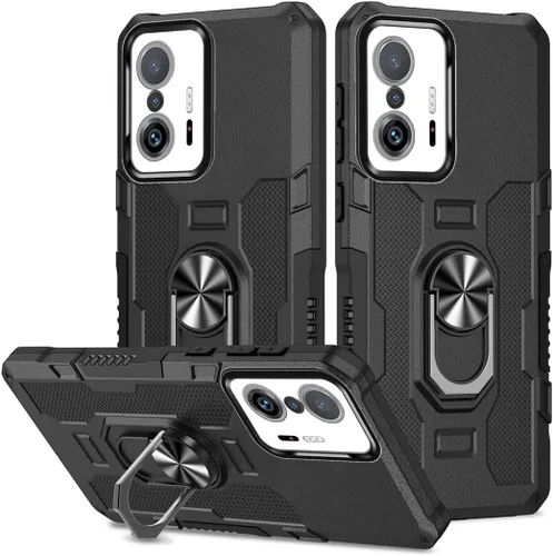 Miniatura 59 de Funda para Xiaomi Redmi Note 12 Pro 5G/Xiaomi Poco X5 Pro 5G Metal CD Patrón Anillo Titular Funda Teléfono Móvil Funda Protectora Anti-Caída Negro