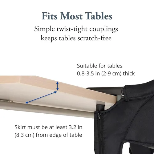 Miniatura 13 de Inglesina Silla de Mesa Rápida, Negro - Silla Alta Portátil para Bebés - para Bebés y Niños Pequeños hasta 37 libras - Diseño Plegable - Se Adapta a