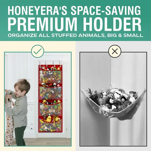 Miniatura 3 de Honeyera Almacenamiento para Animales de Peluche - Organizador sobre Puerta para Muñecos, Accesorios para Bebés y Organizador de Juguetes
