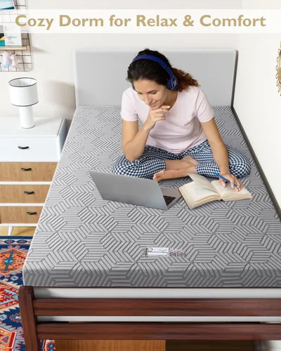 Miniatura 8 de BedStory Cubrecolchón Firme Tamaño Twin - Cubrecolchón de Espuma Viscoelástica de 3 Pulgadas para Dolor de Espalda - Espuma de Alta Densidad y Funda