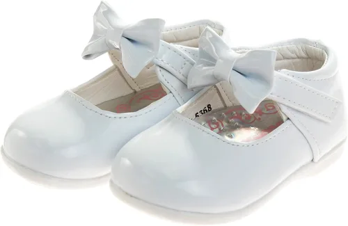 Miniatura 5 de Josmo Baby-Girl's Walking Kids Mary Jane Flats-Formal Dress Shoes Newborn Infant Walker Moccasins Crib Bow Knot First Step Patent Slip-On Christening
