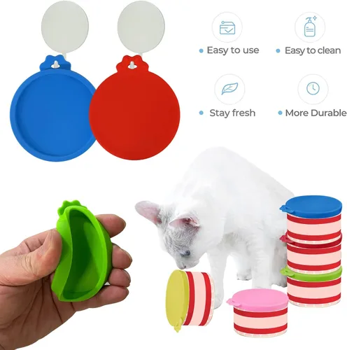 Miniatura 3 de 4 tapas de silicona para latas de comida para mascotas pequeñas para latas de comida para gatos de 3 oz y 2.5 oz