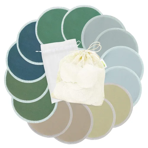 Miniatura 18 de wegreeco Almohadillas de lactancia para el pecho (paquete de 14) + bolsa de lavandería y bolsa de almacenamiento de viaje, 4.7 pulgadas