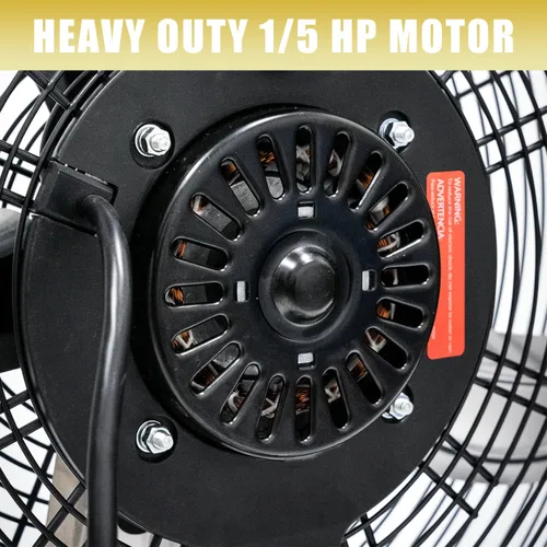 Miniatura 5 de HiCFM Ventilador de pedestal inclinable de 20 pulgadas, ventilador de pie de alta velocidad de 4300 CFM de 3 velocidades con potente motor de 1/5 HP