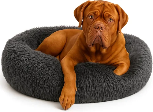 Miniatura 11 de Cama Relajante para Perros - Cama Dona Esponjosa para Alivio de la Ansiedad, Cama Ortopédica para Mascotas con Fondo Antideslizante, Nido Redondo