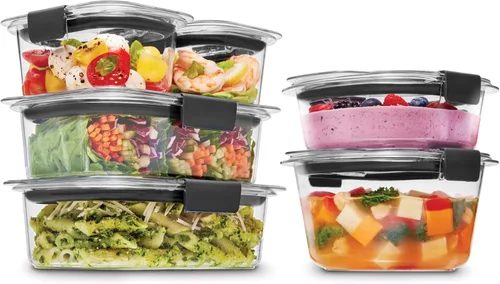 Miniatura 8 de Rubbermaid Brilliance - Juego de 5 contenedores de almacenamiento de alimentos (10 piezas), sin bisfenol A, a prueba de fugas, transparentes