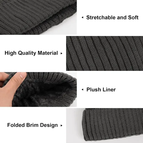 Miniatura 4 de Chalier Gorros de invierno para hombre, gorro de punto holgado, cálido y holgado