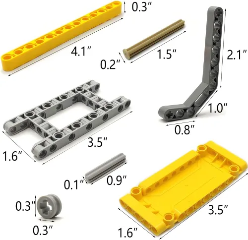 Miniatura 4 de dspitwod Piezas Técnicas Vigas Ejes Conectores Ladrillos Juegos - 420 Piezas, Vigas de Brazos de Elevación Marco para Juguetes de Bloques