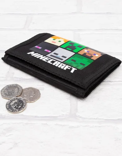 Miniatura 3 de Minecraft Billeteras Game Black or Green Creeper - Monedero de dinero tamaño único Negro