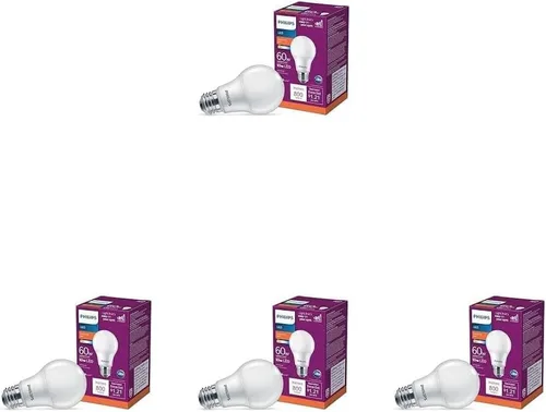 Miniatura 18 de PHILIPS Bombillas LED de 60 W A19, 4 unidades, ultra definición, blanco suave (2200 K), 800 lúmenes (8 W = 60 W), regulables, sin parpadeo, bombillas