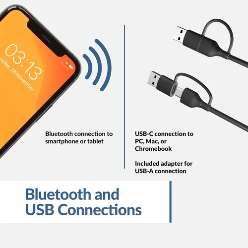 Miniatura 3 de Cyber Acoustics Barra de Altavoces USB y Bluetooth (CA-2890BT) – Altavoz Alimentado por USB con Micrófono para PC y Bluetooth para Conectar