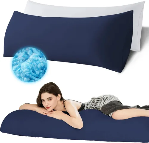 Miniatura 11 de Ubauba Almohada corporal de espuma viscoelástica, almohadas de cuerpo grande para adultos, almohadas largas firmes y esponjosas para dormir