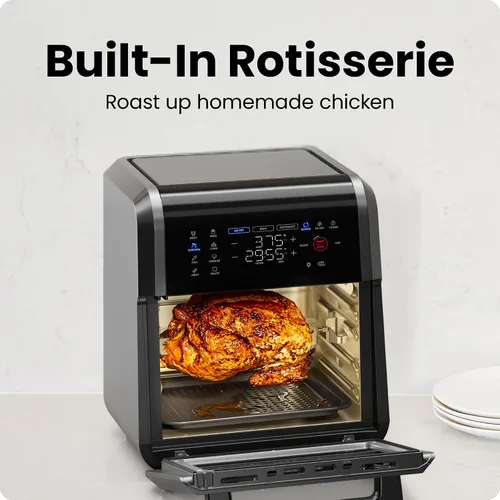 Miniatura 6 de Chefman Horno freidora de aire 6 en 1 de 12 cuartos de galón con temporizador digital, pantalla táctil y 12 ajustes preestablecidos, horno