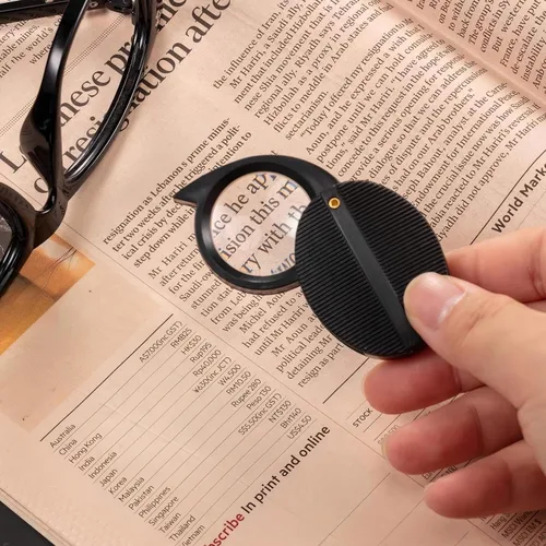 Miniatura 4 de Frienda Lupa de bolsillo plegada, 15 piezas, 10 unidades, mini lupa giratoria de mano para leer periódicos, libros, revistas, clases de ciencias