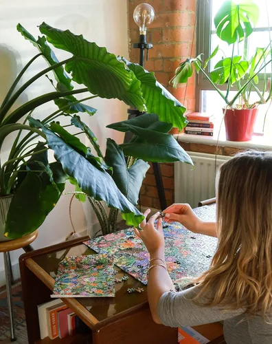 Miniatura 5 de Gibsons Jungle Dream - Rompecabezas de 1000 piezas, diseño colorido de animales y flores, rompecabezas ecológico para adultos y adolescentes