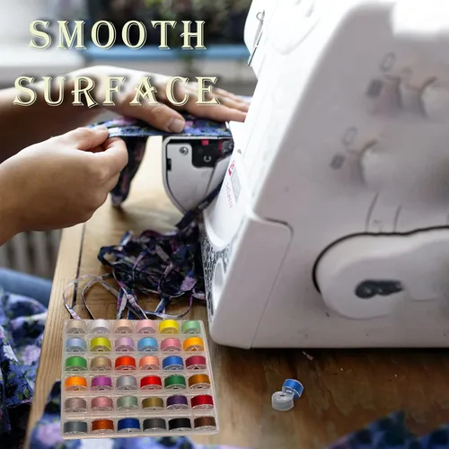 Miniatura 6 de 36 bobinas e hilos de coser con estuche de bobina de plástico para múltiples máquinas de coser, juego de bobinas preenrolladas (bobinas de plástico)