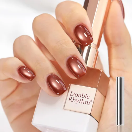 Miniatura 22 de Double Rhythm Esmalte de gel Jelly Glass de ojo de gato con imán, 0.5 onzas líquidas, brillo holográfico, brillante, translúcido